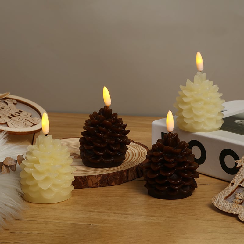 🎅Last Day-Buy 1 Get 1 Free!🔥Flameless Pinecone Candles Battery Operated