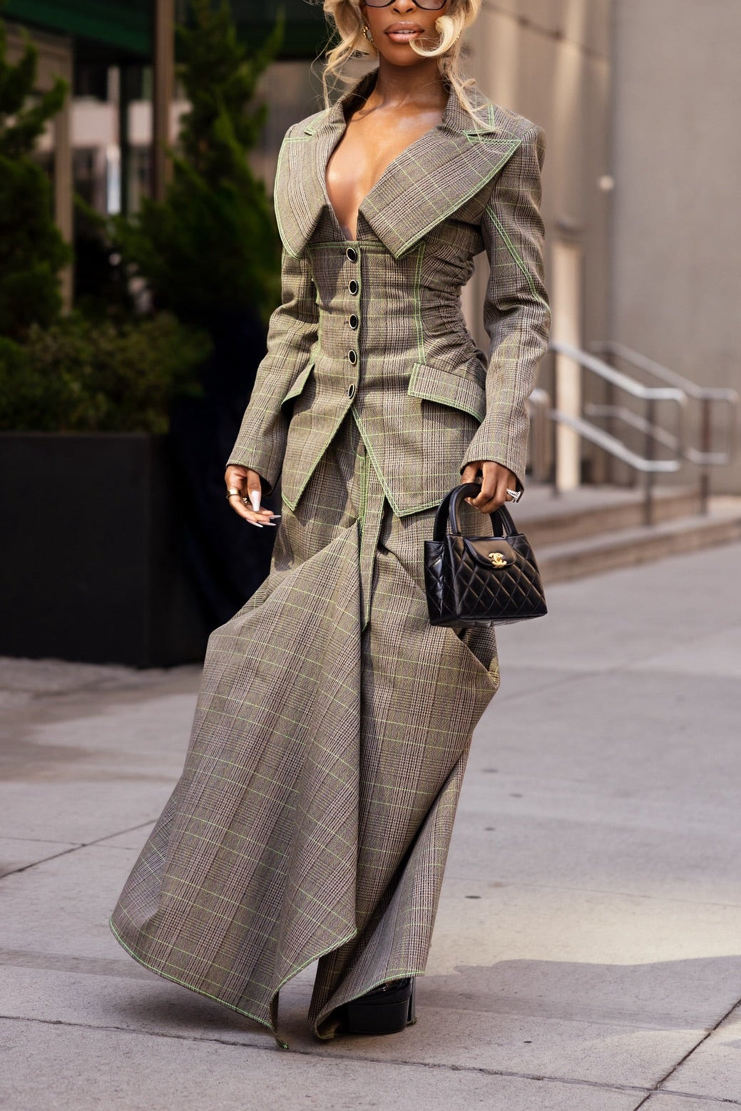 Prince Of Wales Front Collar Fit Suit