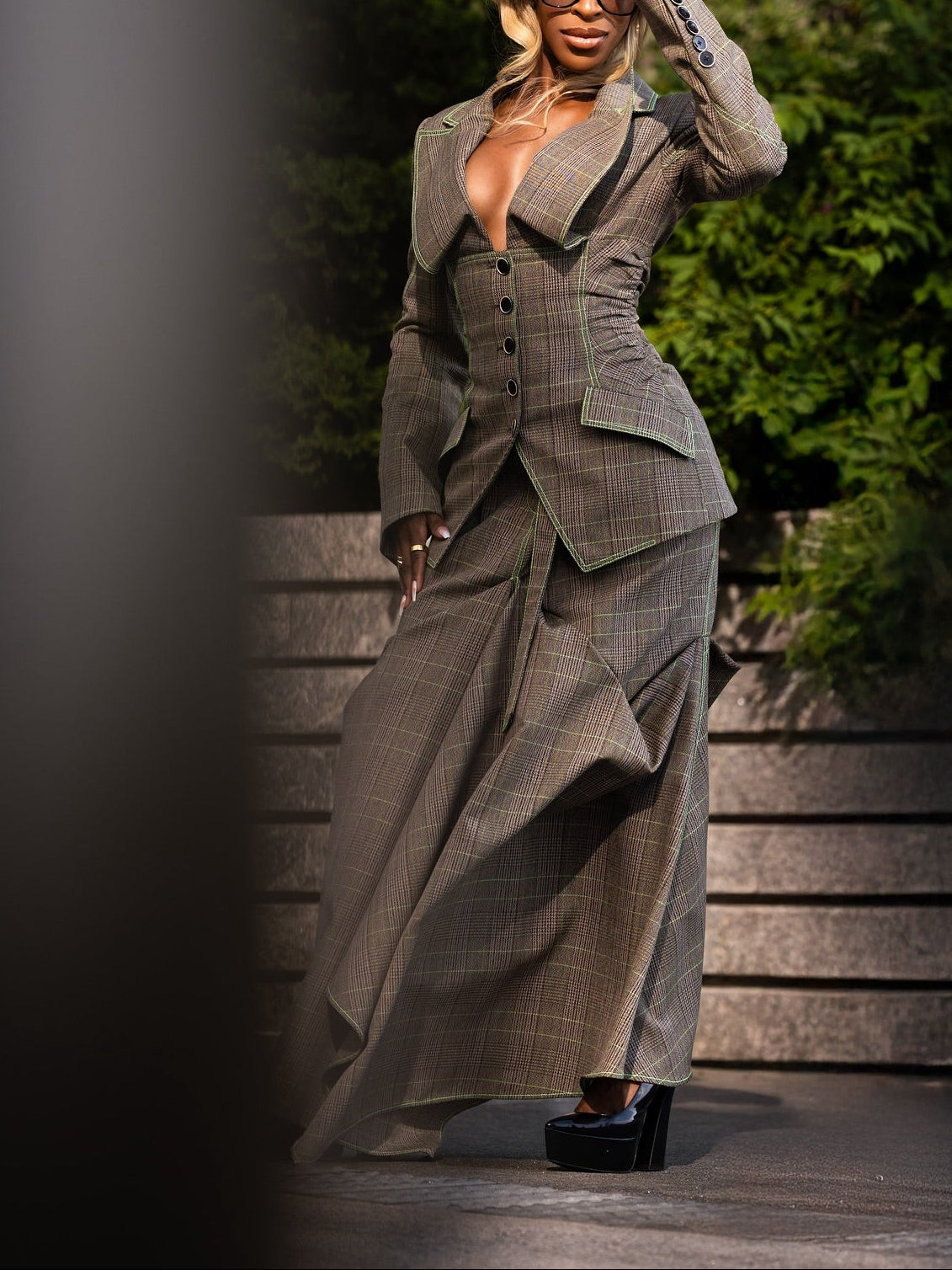 Prince Of Wales Front Collar Fit Suit