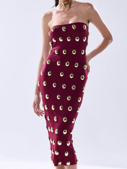 Metal Detail Midi Dress