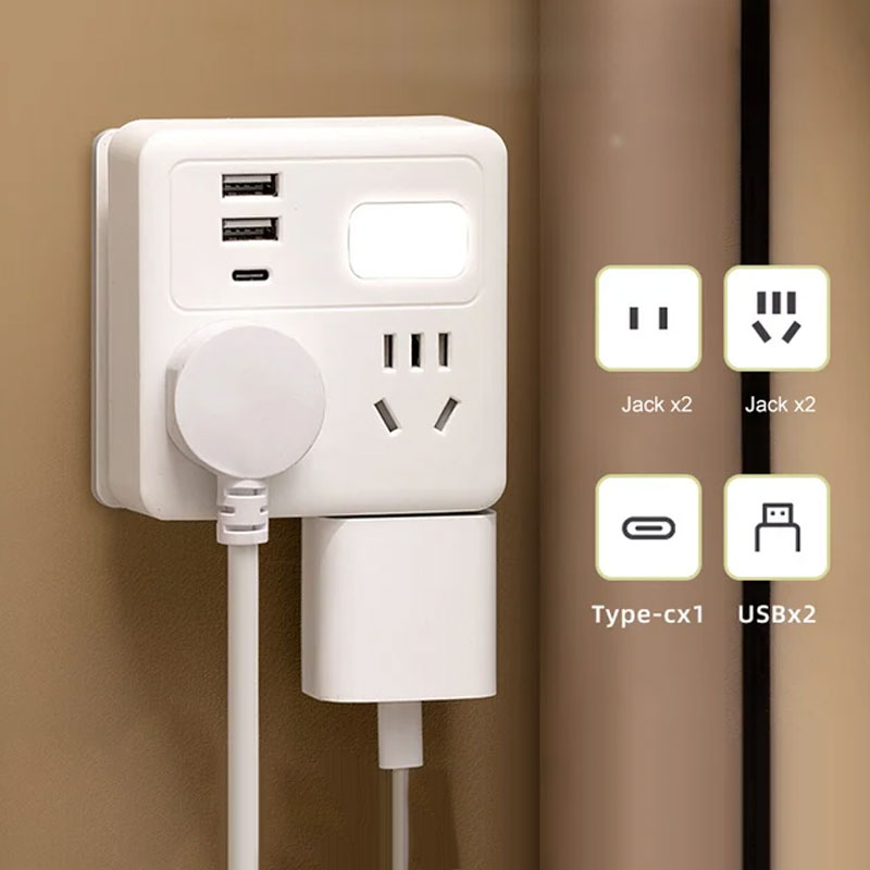 ⚡Buy 1 Get 1 Free⚡2 Pack Multi-Function Socket Converter with Night Light