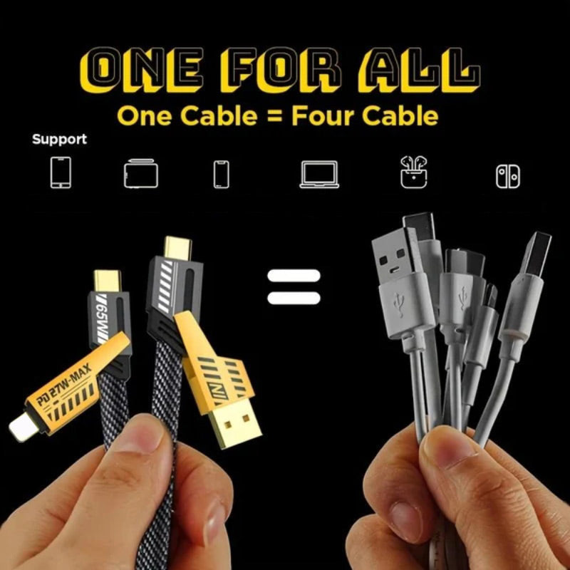 🔥Last Day Promotion 49% OFF -⚡4 in 1 PD 27W 65W Fast Charging Cable