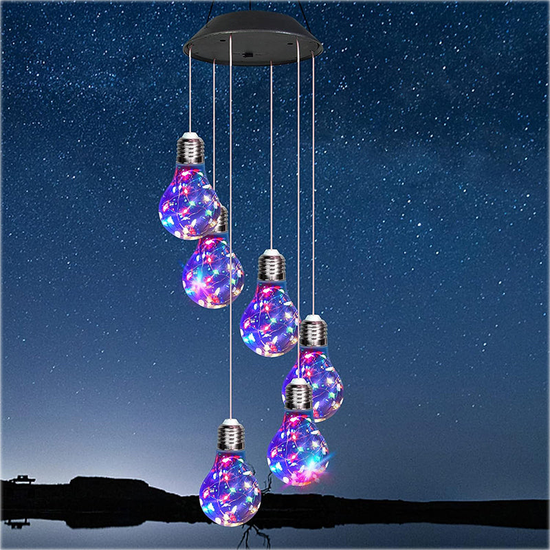 🔥💡Last Day Promotion 49% OFF - 🌈Colorful LED Solar-Powered Light Bulb Wind Chimes