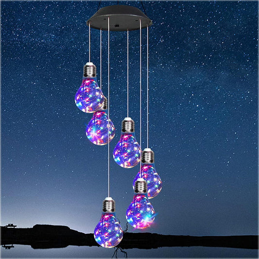 🔥💡Last Day Promotion 49% OFF - 🌈Colorful LED Solar-Powered Light Bulb Wind Chimes
