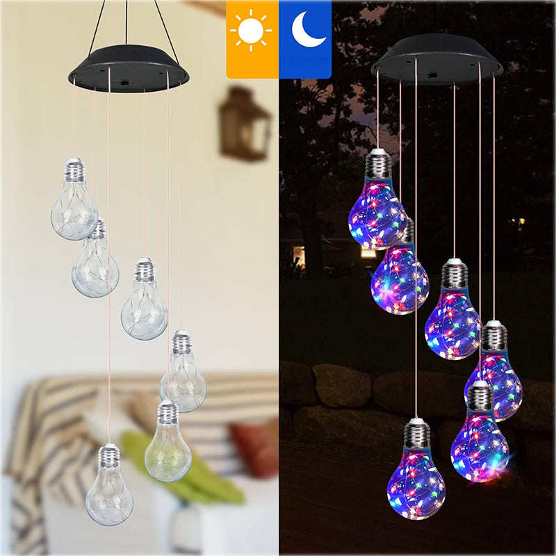 🔥💡Last Day Promotion 49% OFF - 🌈Colorful LED Solar-Powered Light Bulb Wind Chimes