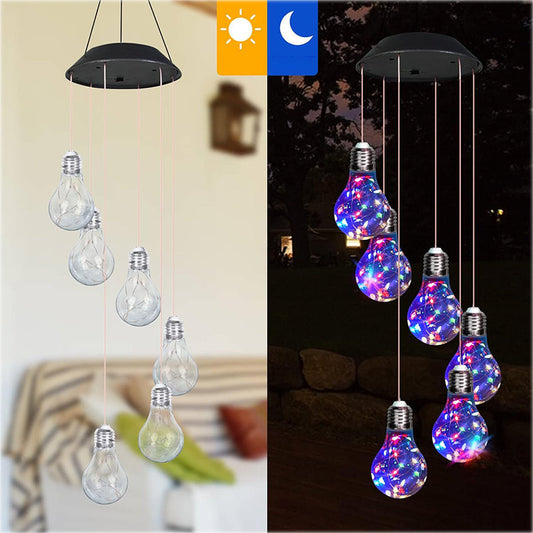 🔥💡Last Day Promotion 49% OFF - 🌈Colorful LED Solar-Powered Light Bulb Wind Chimes