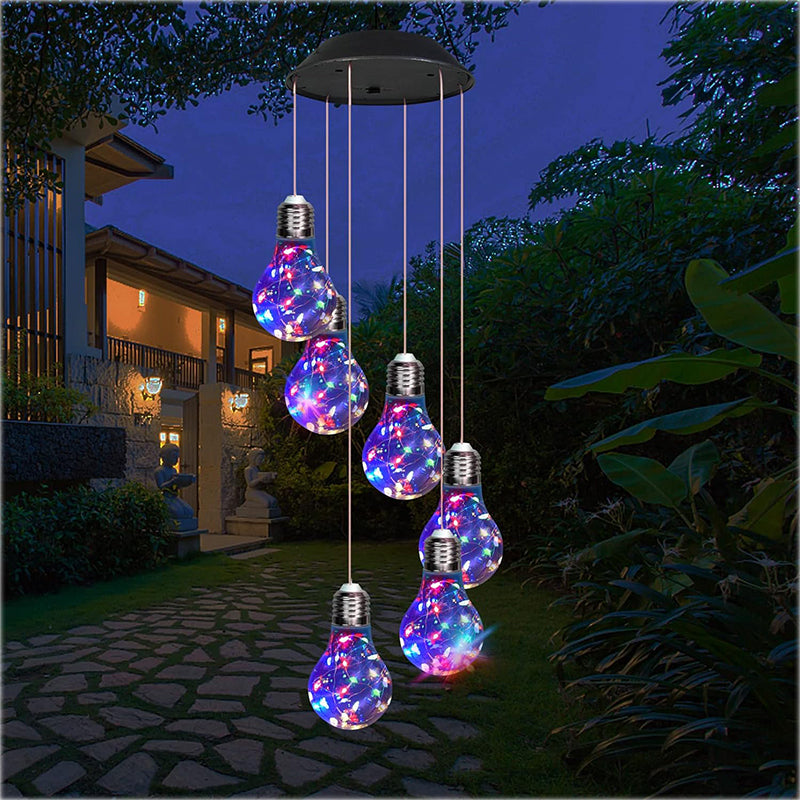 🔥💡Last Day Promotion 49% OFF - 🌈Colorful LED Solar-Powered Light Bulb Wind Chimes