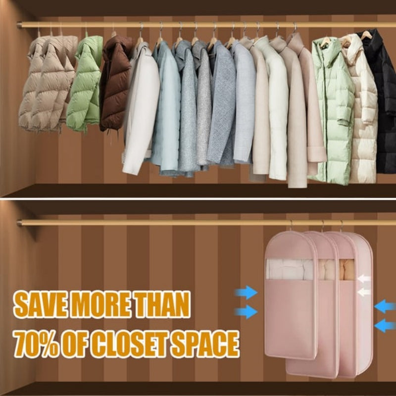 ✨Last Day Promotion 49% OFF✨ Space Saving Hanging Garment Bag with Self Compression Zipper