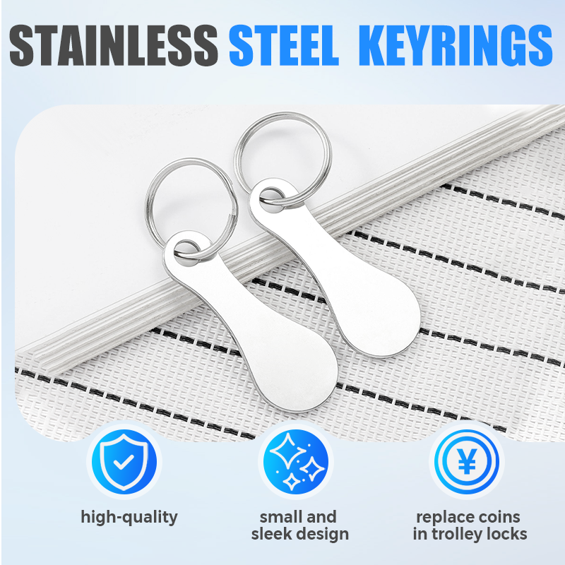 🔥 LAST DAY-BUY 1 GET 1 FREE🔥2 Pieces Stainless Steel Shopping Trolley Token Keyrings
