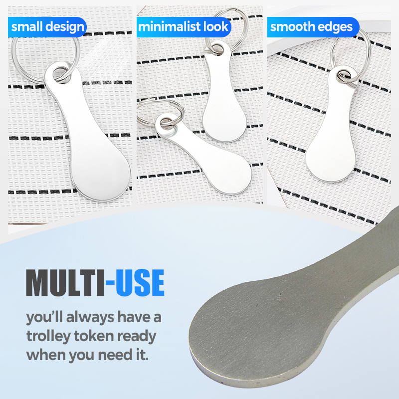 🔥 LAST DAY-BUY 1 GET 1 FREE🔥2 Pieces Stainless Steel Shopping Trolley Token Keyrings