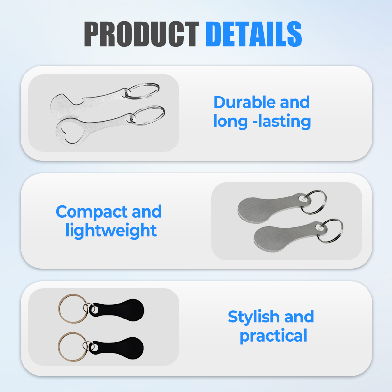 🔥 LAST DAY-BUY 1 GET 1 FREE🔥2 Pieces Stainless Steel Shopping Trolley Token Keyrings