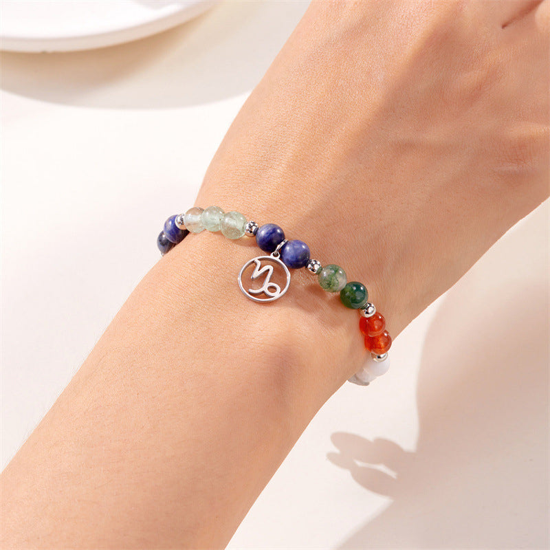 🎅Christmas Gift - Buy 1 Get 1 Free!!✨12 Zodiac Stone Beaded Bracelet with Astrological Sign Charm