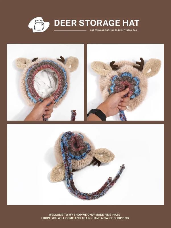 🎁🎄Christmas Sale 50% OFF!!🦌Original design Festive Christmas Antler Hat🧶