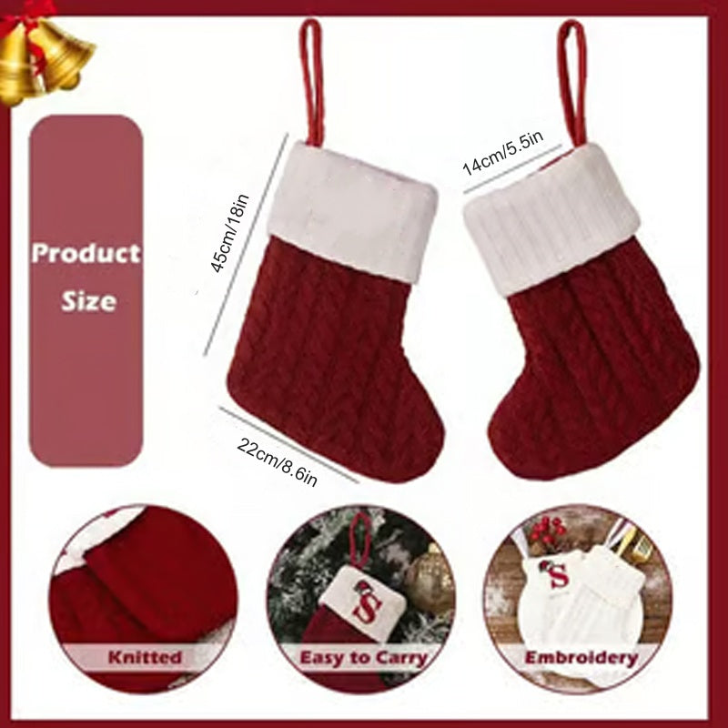 🎅Christmas Gift Idea ￡8.99!!🎁Personalized Initial Knitted Christmas Stocking