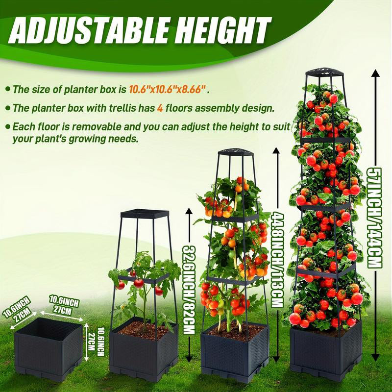 🔥Last Day Sale 50% OFF🌟Garden Raised Bed Planter Boxes with Trellis🍅