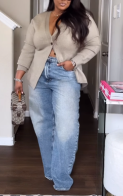 Cotton-Silk Flare-Sleeve Cardigan